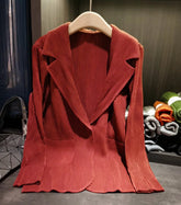 Thick Pleated Draped Cardigan